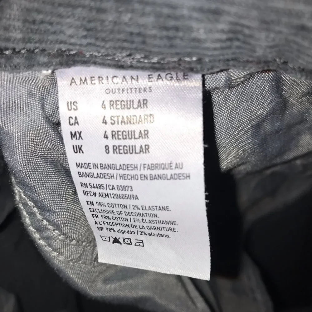 American Eagle Dark Grey Mom Jean